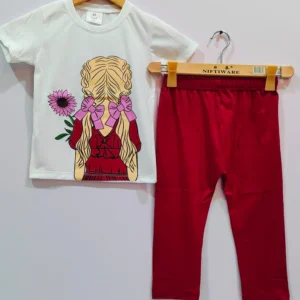 2025 MOMS FAVORITE Barle White Mahron T-Shirt Pajama Set for Girls