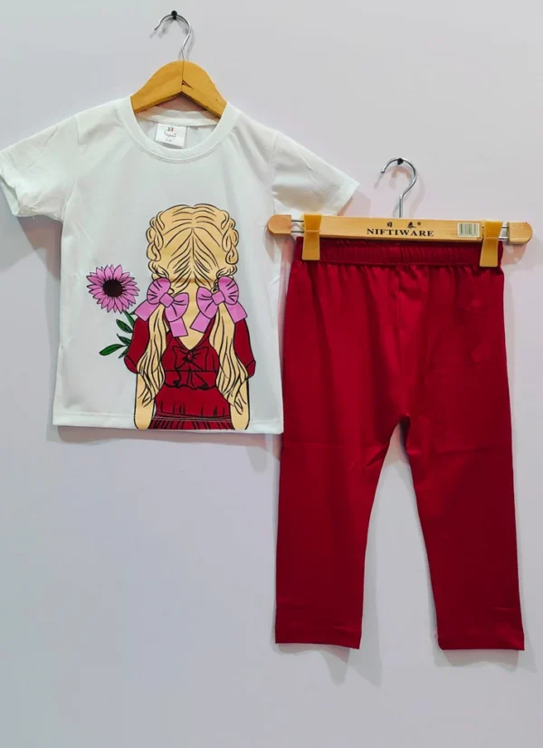 2025 MOMS FAVORITE Barle White Mahron T-Shirt Pajama Set for Girls