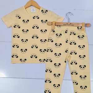 Pandas All Over T-Shirt Pajama Set for Girls