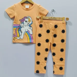 2025 MOM'S FAVORITE Unicorn T-Shirt Pajama Set for Girls