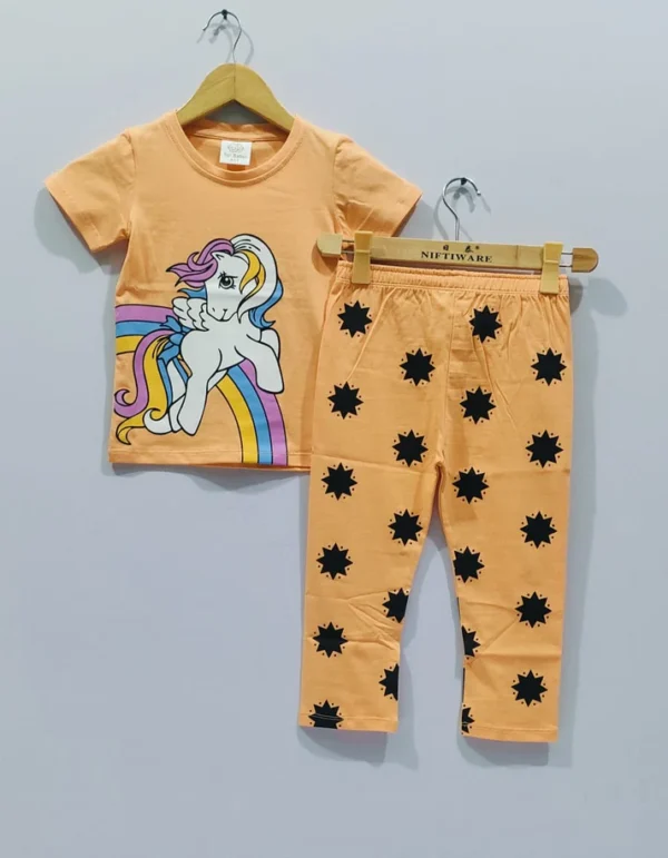 2025 MOM'S FAVORITE Unicorn T-Shirt Pajama Set for Girls