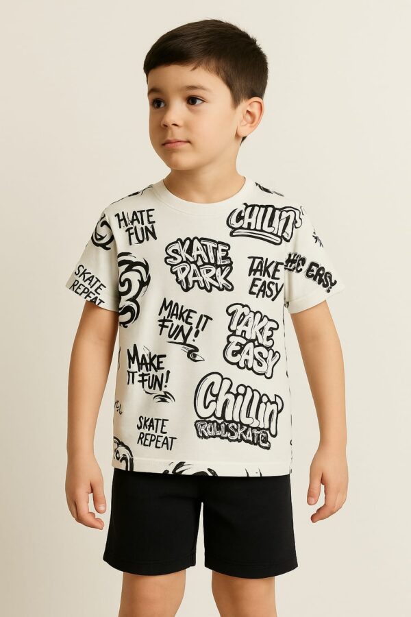 kids t-shirt and nicker printed cotton sizes 1-10 years